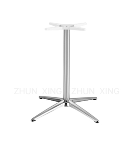 table pedestal base silver powder coat