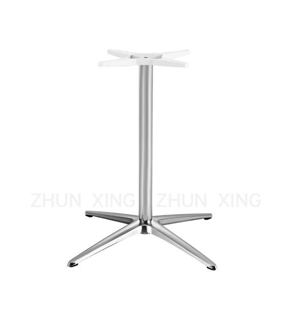 table pedestal base silver powder coat